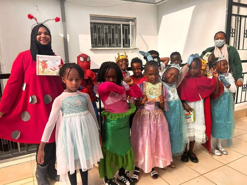 Students dressed as book characters on costume day