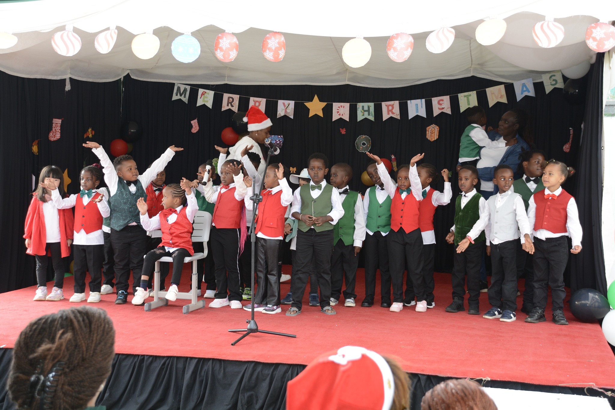 Students performing on stage at the annual Christmas concert